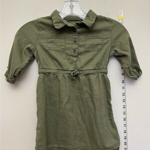 Old Navy Toddler Girls Dress 5T Green Long Sleeve Casual Shirt Dress